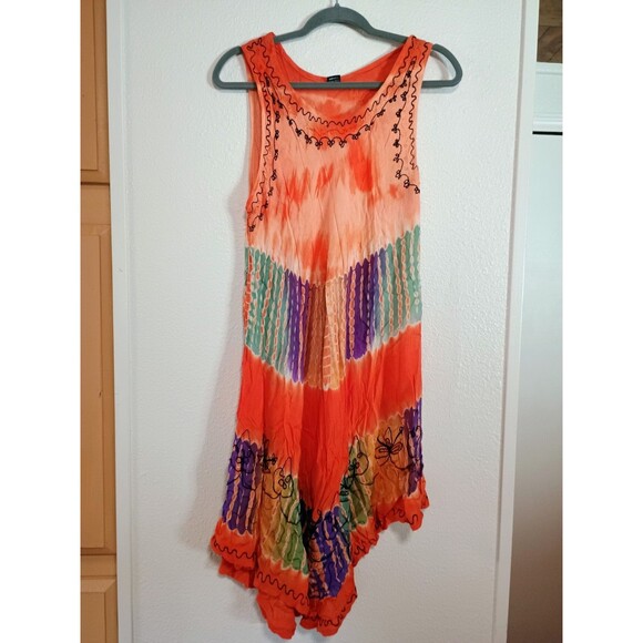 Handmade Dresses & Skirts - Boho Tie-Dye Dress 100% Viscose Free Size – Sea of Galilee Handmade Style Summer